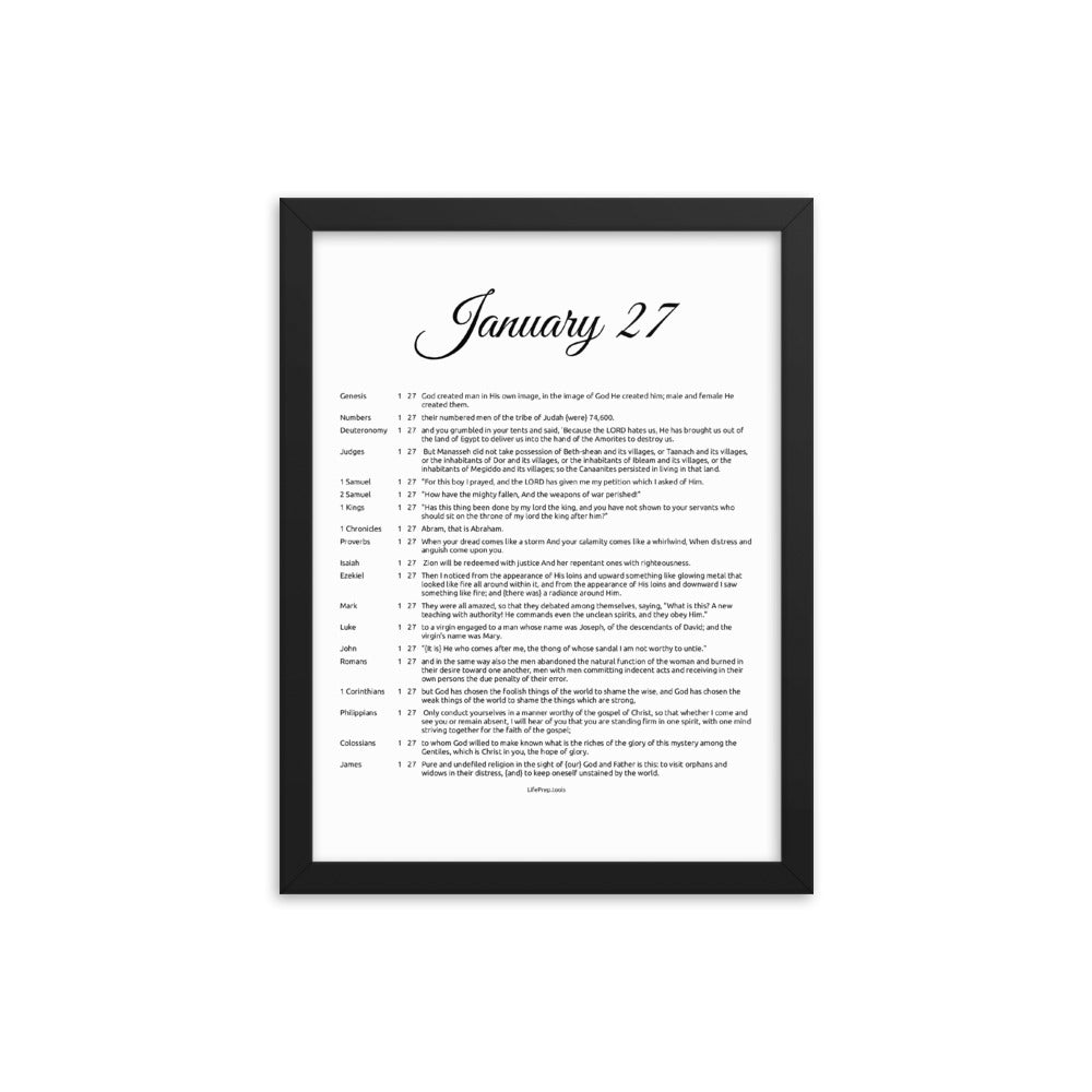 January 27 - All Bible Books, Chapters and Verses for 1:27