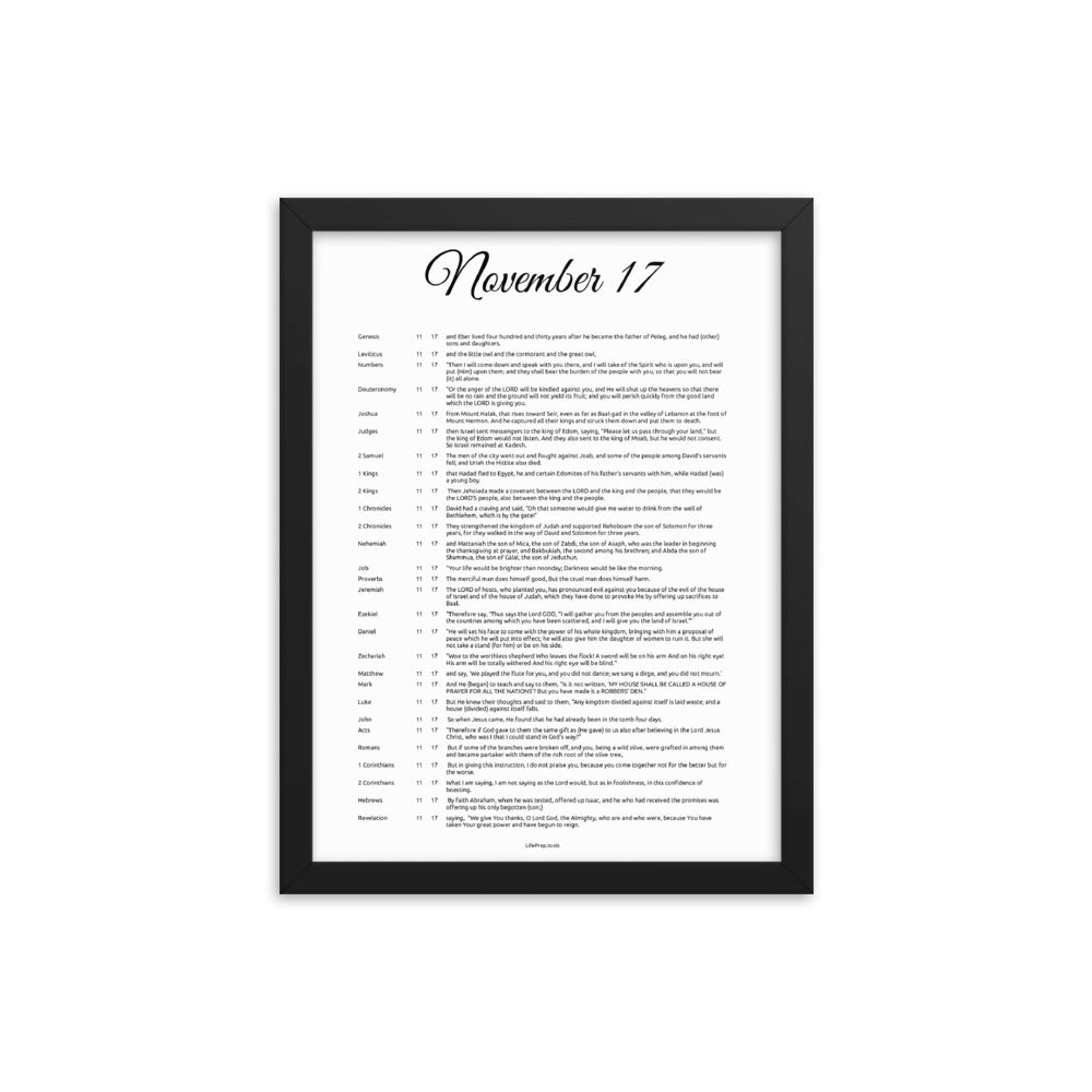 November 17 - All Bible Books, Chapters and Verses for 11:17