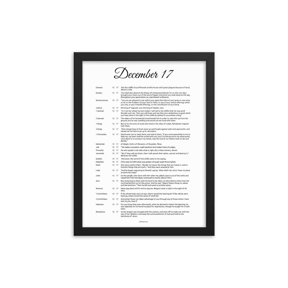 December 17 - All Bible Books, Chapters and Verses for 12:17