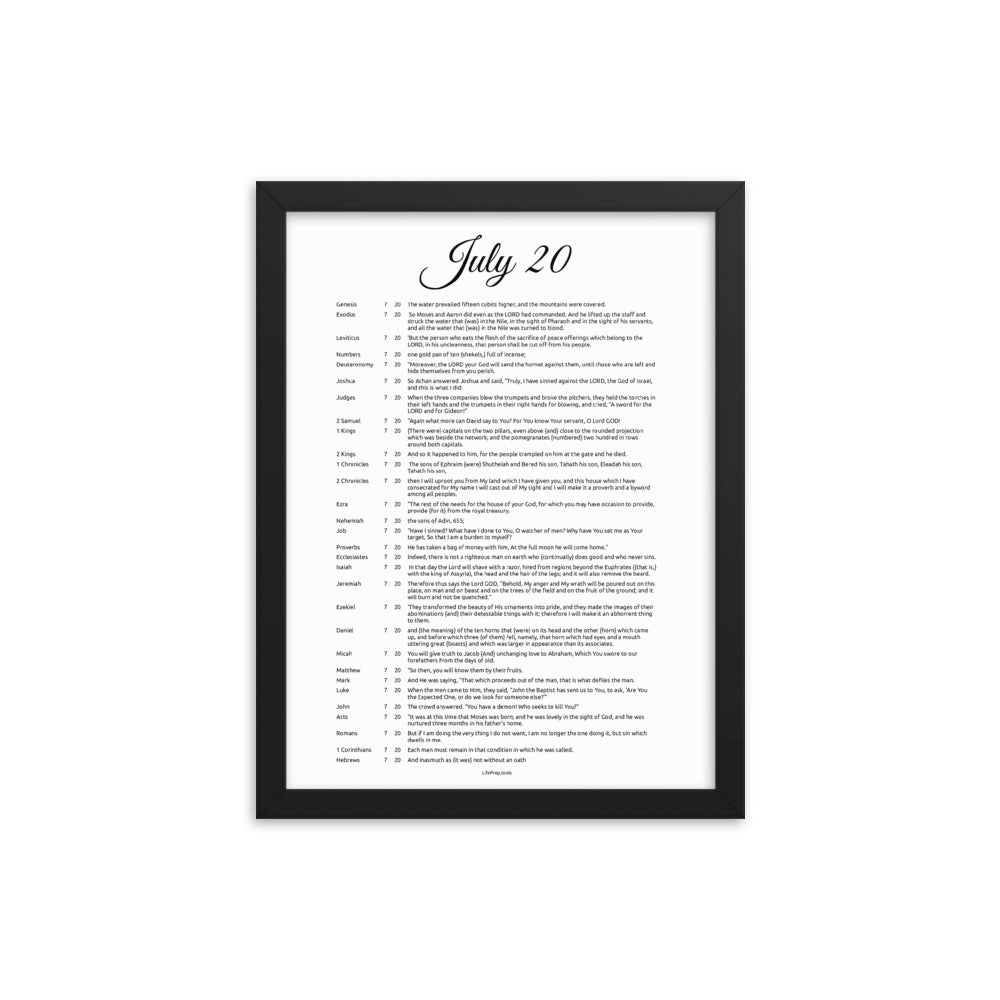 July 20 - All Bible Books, Chapters and Verses for 7:20