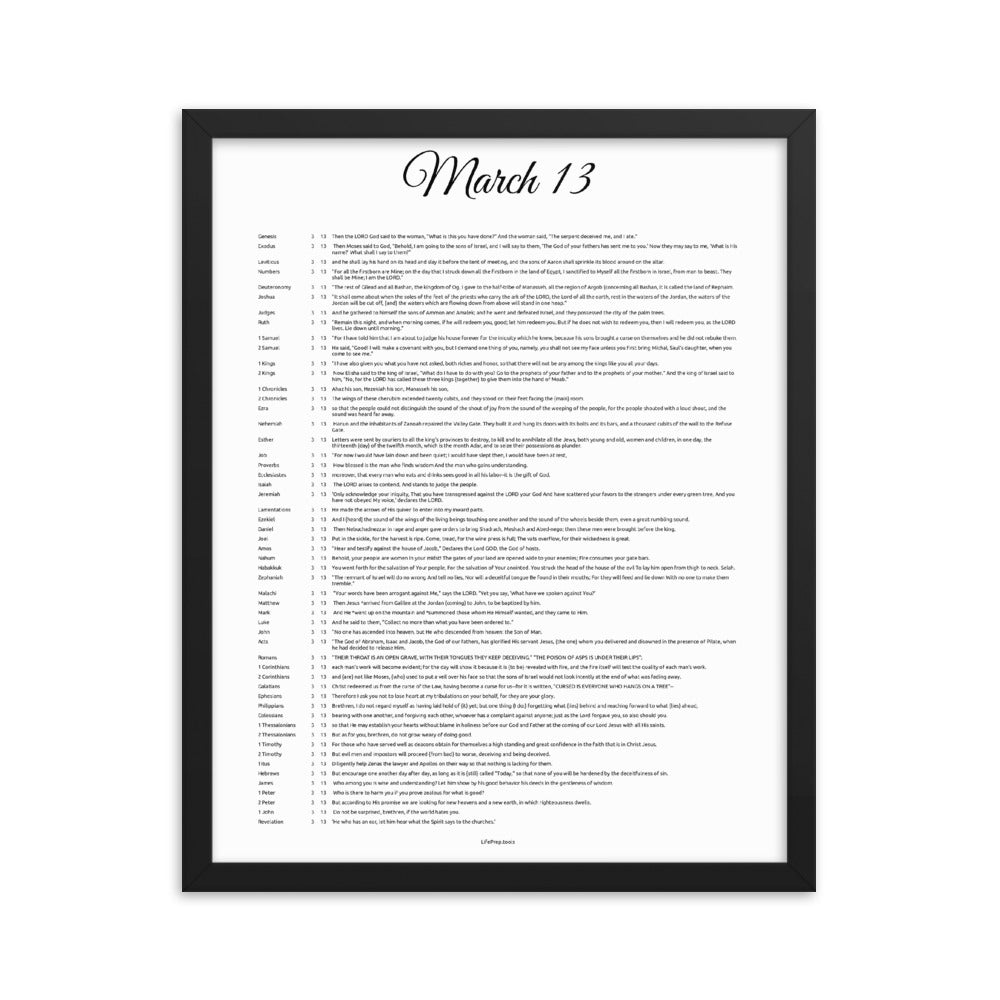 March 13 - All Bible Books, Chapters and Verses for 3:13