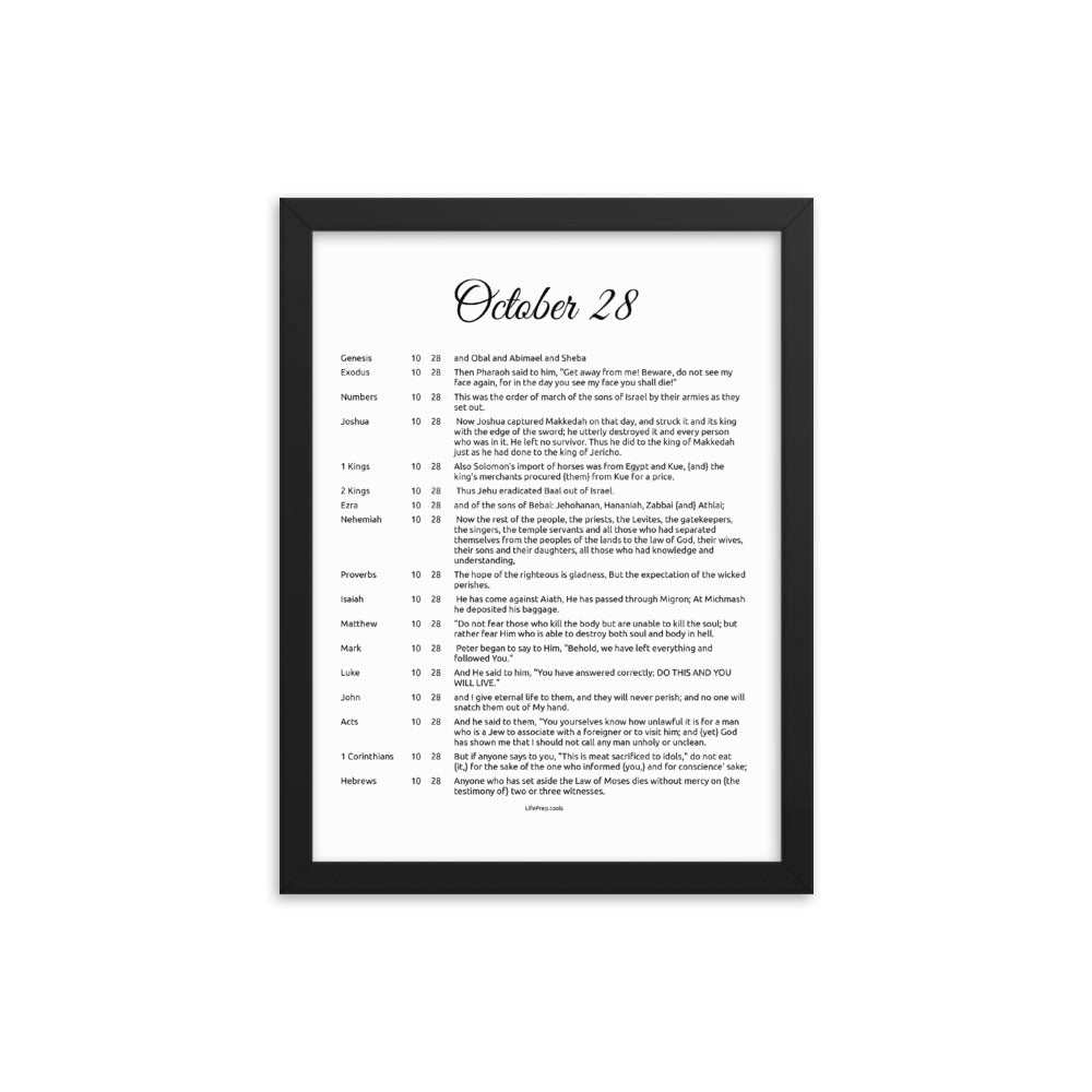 October 28 - All Bible Books, Chapters and Verses for 10:28