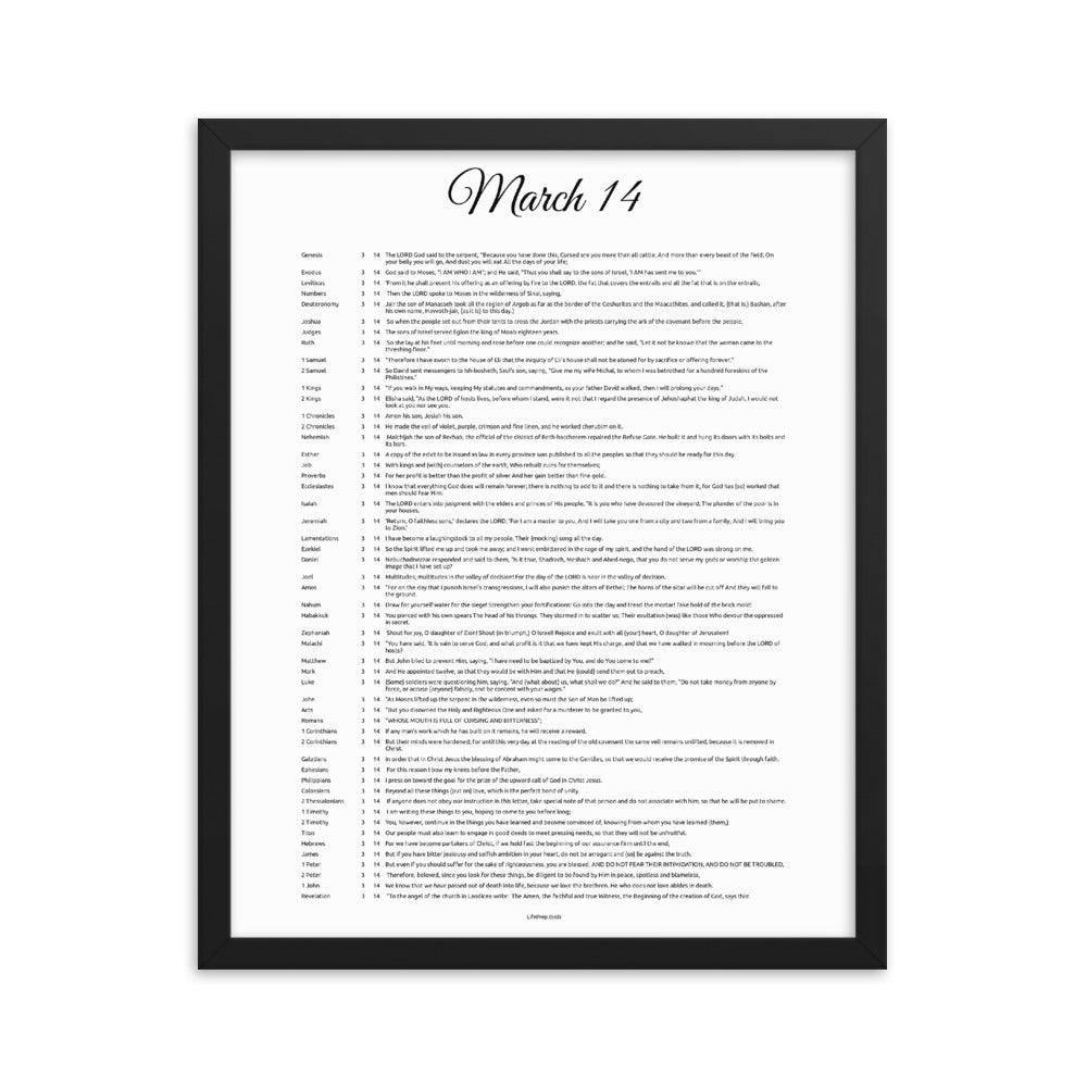 March 14 - All Bible Books, Chapters and Verses for 3:14