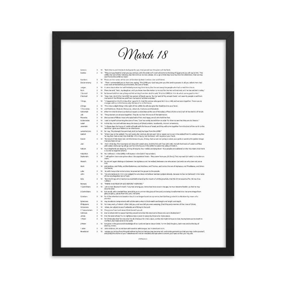 March 18 - All Bible Books, Chapters and Verses for 3:18