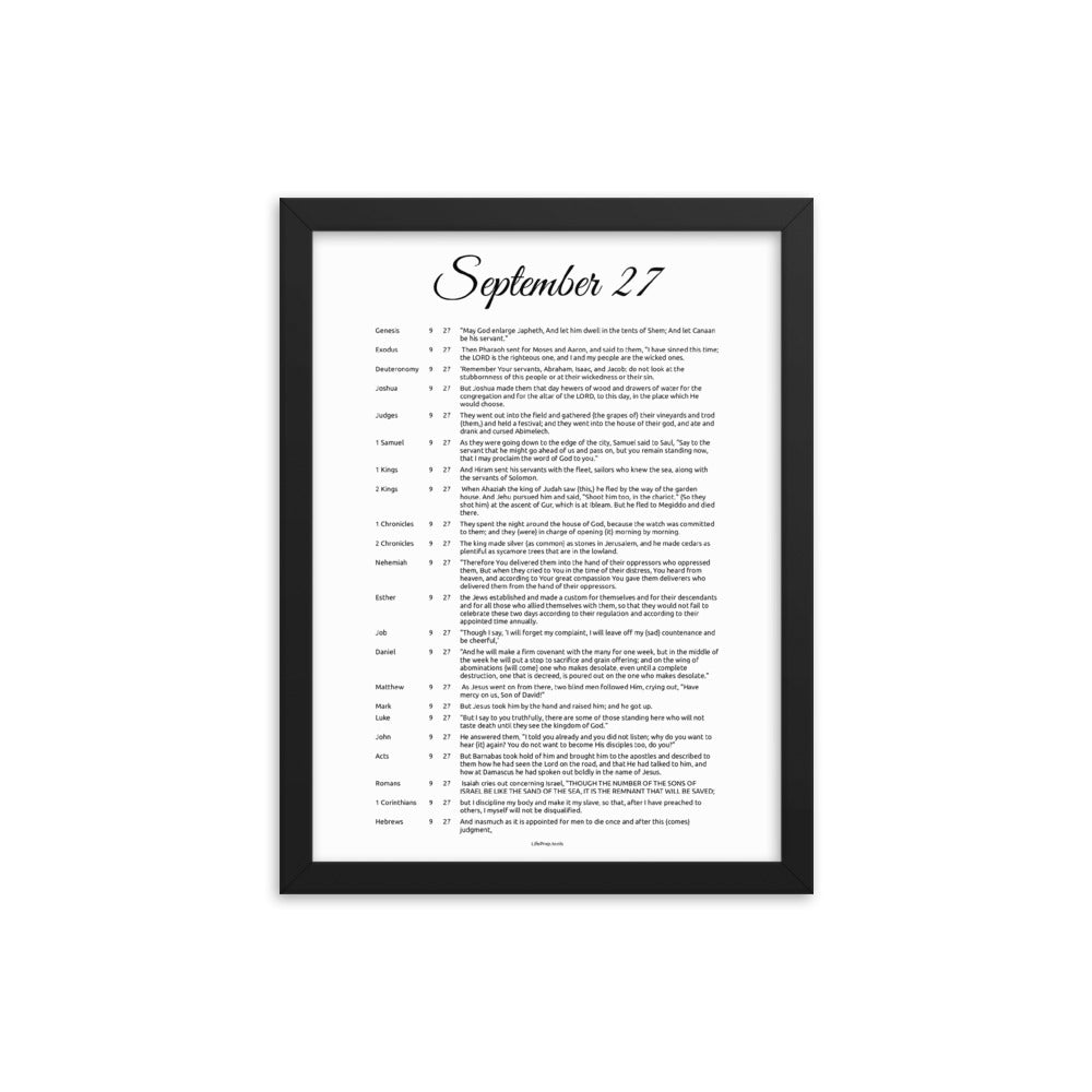 September 27 - All Bible Books, Chapters and Verses for 9:27