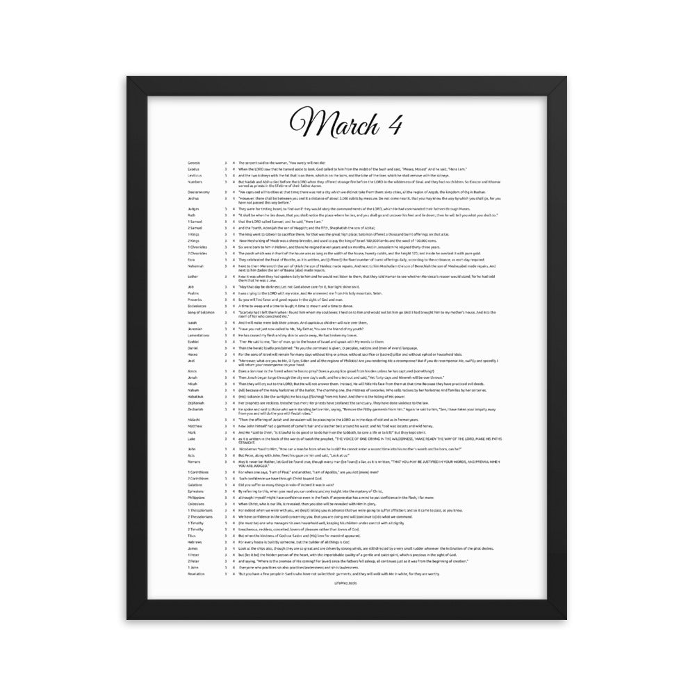 March 4 - All Bible Books, Chapters and Verses for 3:4