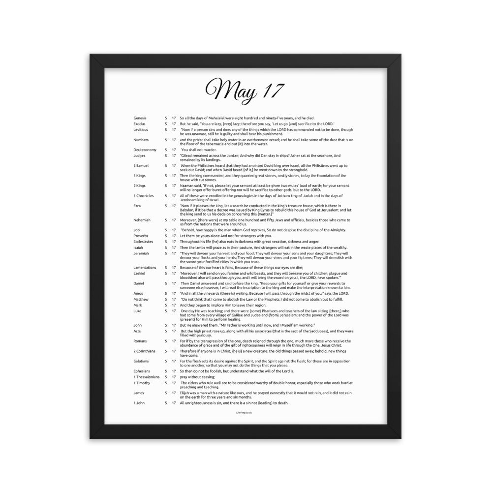May 17 - All Bible Books, Chapters and Verses for 5:17