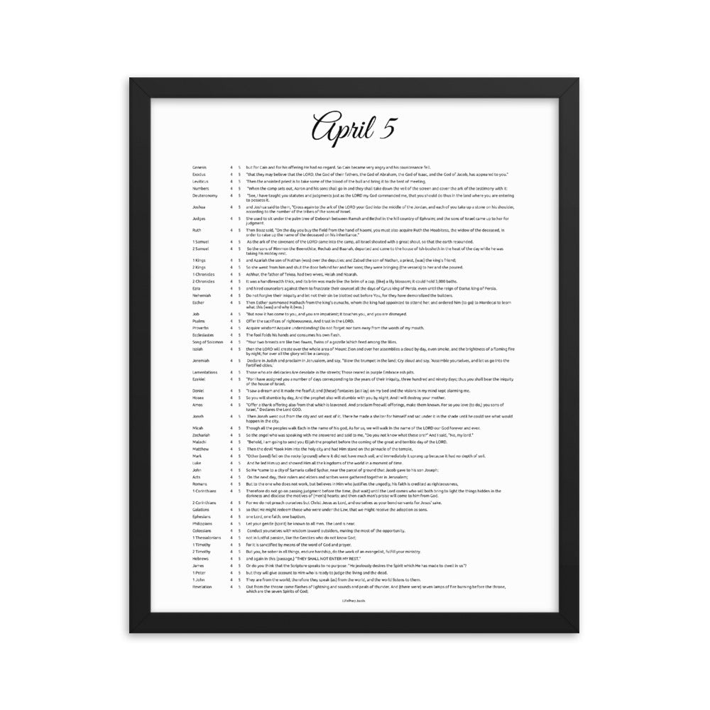 April 5 - All Bible Books, Chapters and Verses for 4:5