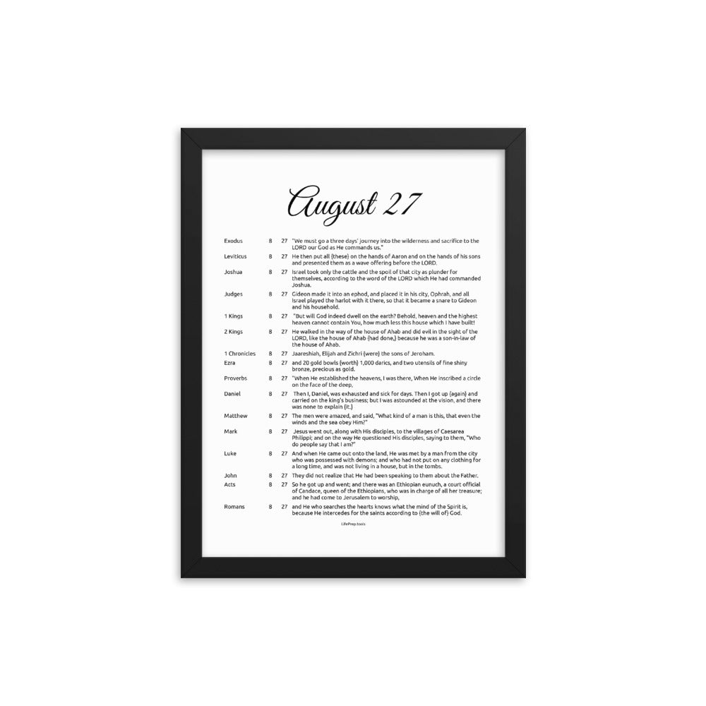 August 27 - All Bible Books, Chapters and Verses for 8:27
