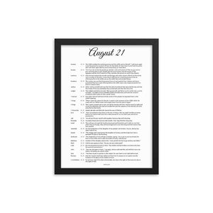 August 21 - All Bible Books, Chapters and Verses for 8:21