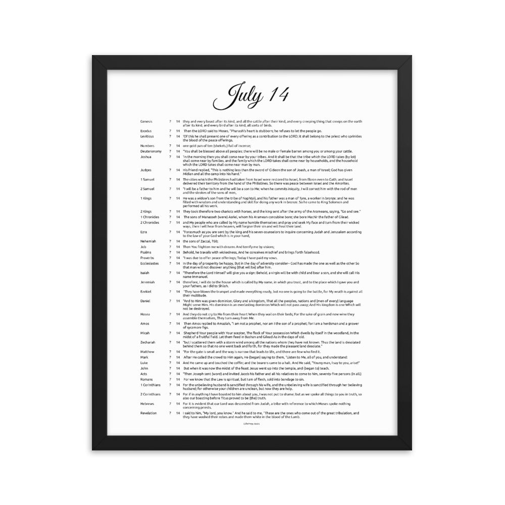 July 14 - All Bible Books, Chapters and Verses for 7:14