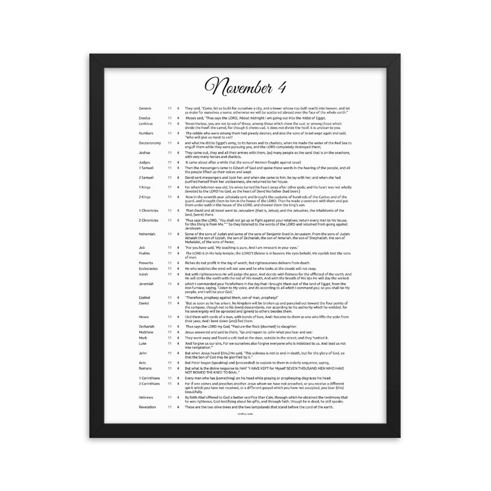 November 4 - All Bible Books, Chapters and Verses for 11:4