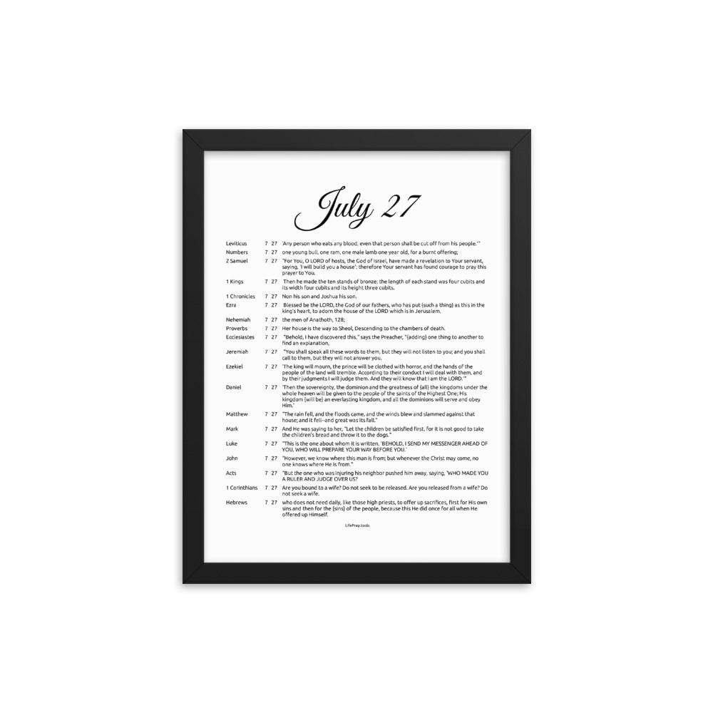 July 27 - All Bible Books, Chapters and Verses for 7:27