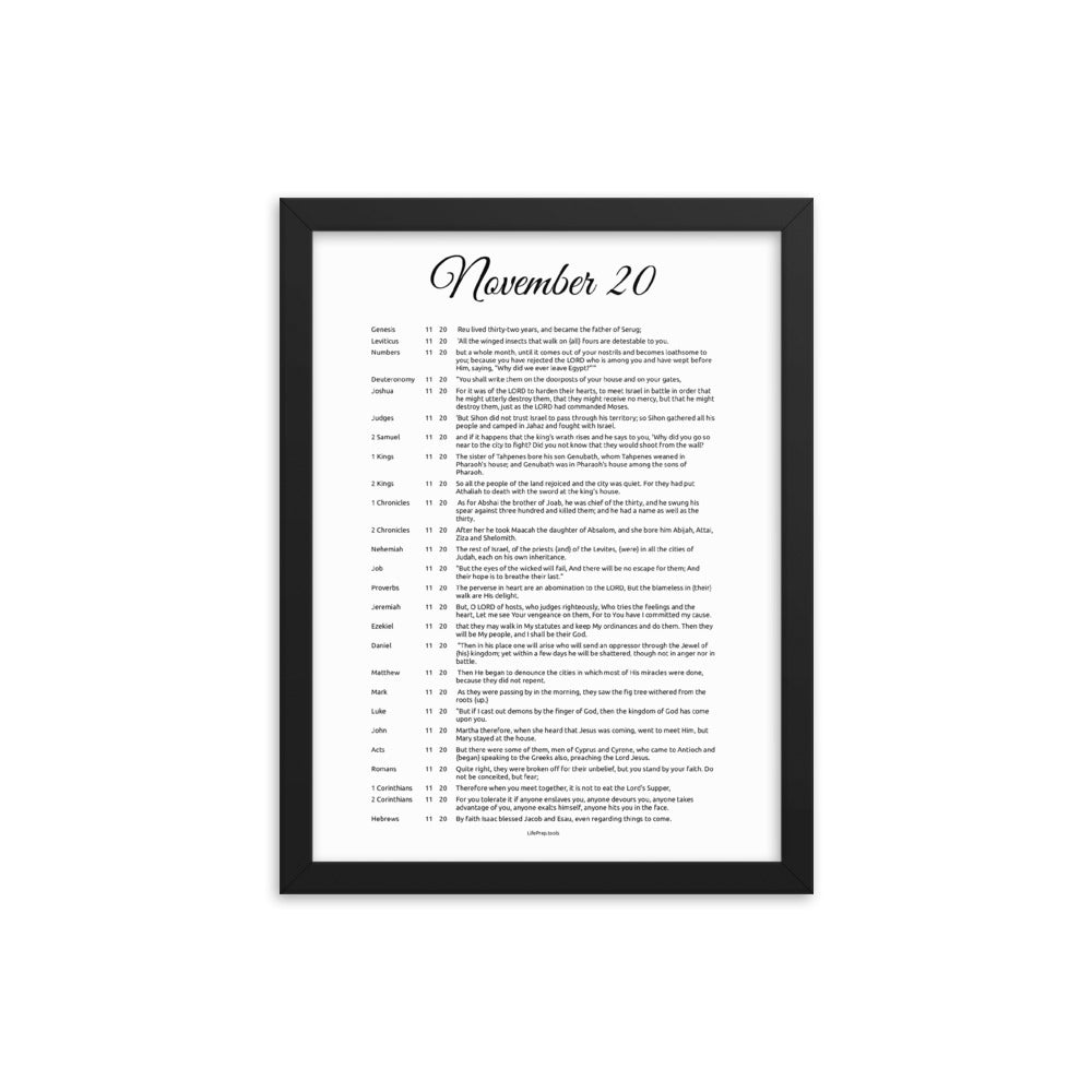 November 20 - All Bible Books, Chapters and Verses for 11:20
