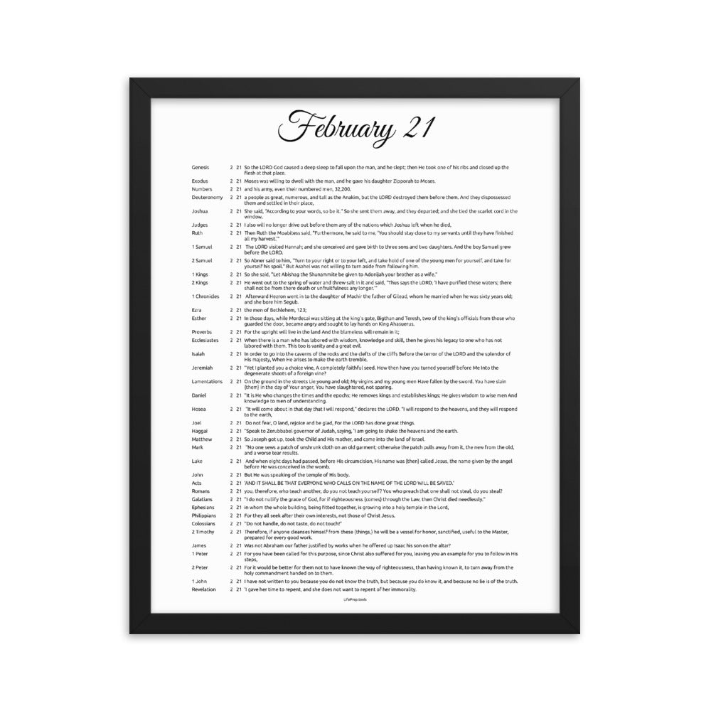 February 21 - All Bible Books, Chapters and Verses for 2:21