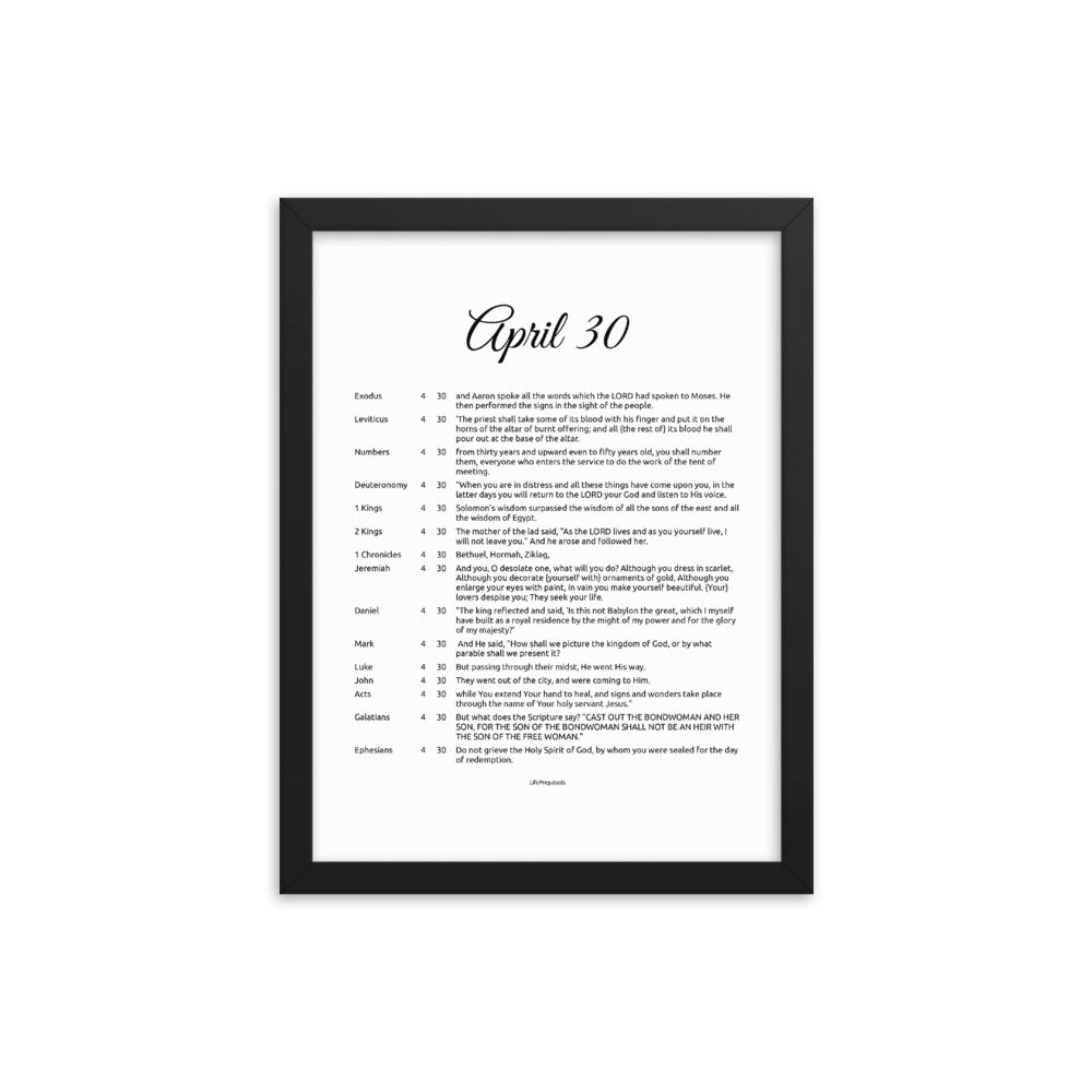 April 30 - All Bible Books, Chapters and Verses for 4:30