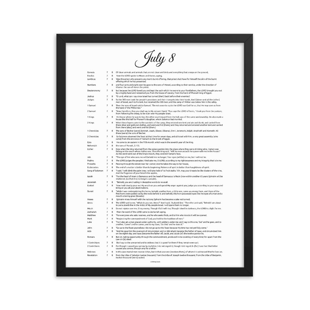 July 8 - All Bible Books, Chapters and Verses for 7:8