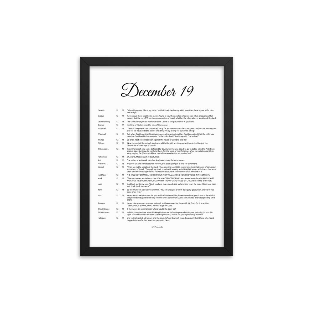 December 19 - All Bible Books, Chapters and Verses for 12:19