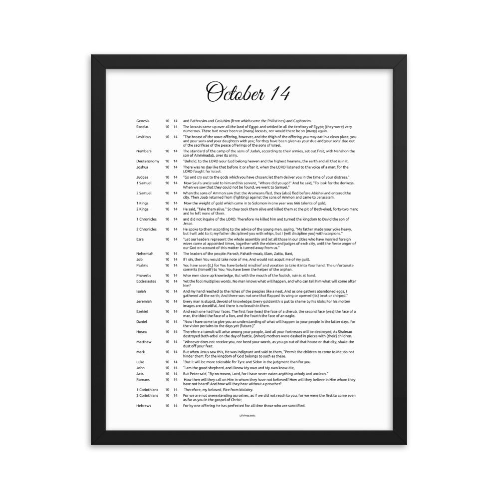 October 14 - All Bible Books, Chapters and Verses for 10:14