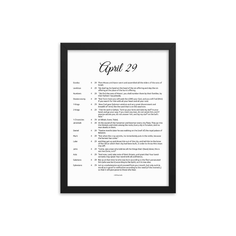 April 29 - All Bible Books, Chapters and Verses for 4:29