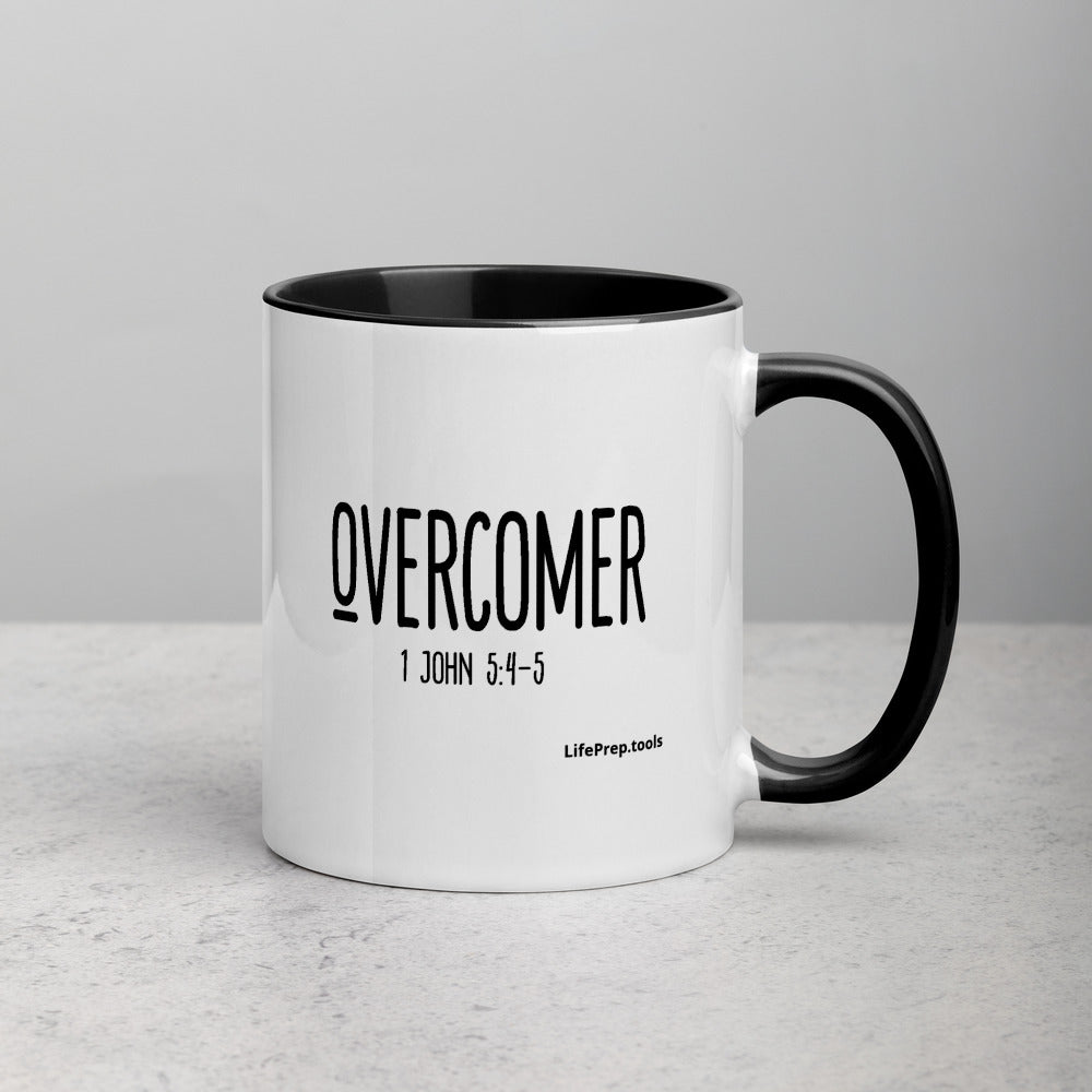 Overcomer 1 John 5:4-5 Mug with Color Inside