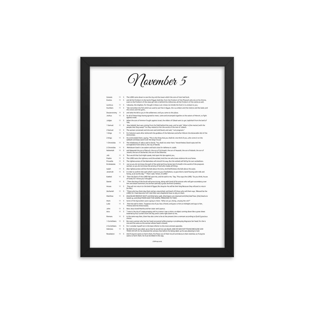 November 5 - All Bible Books, Chapters and Verses for 11:5