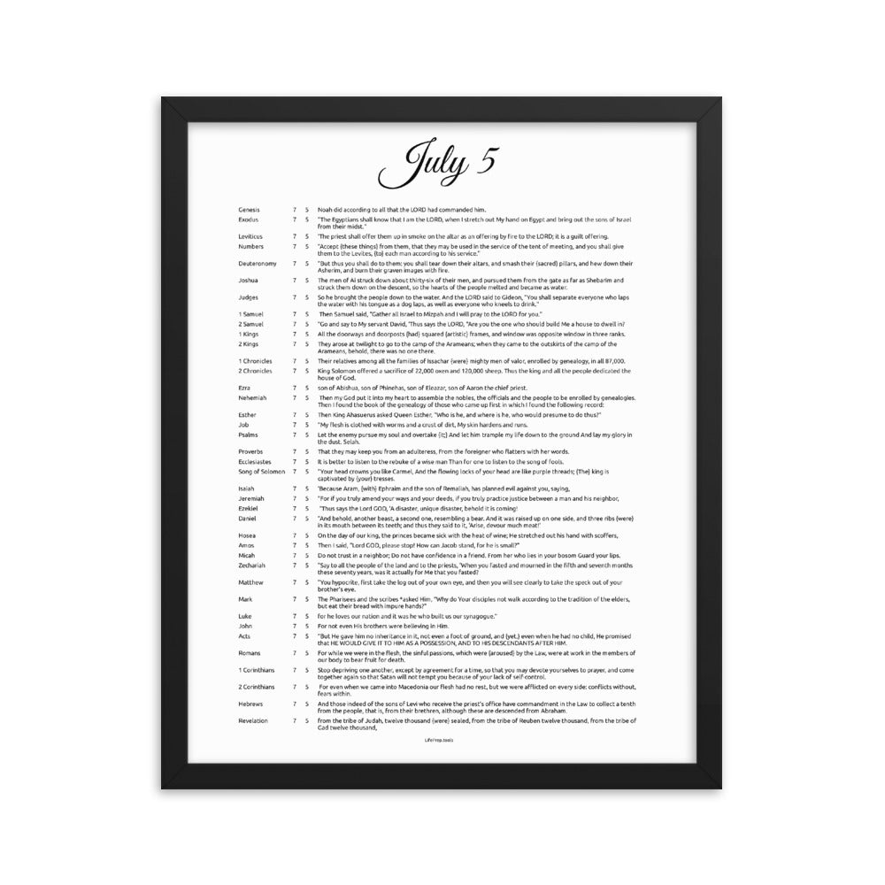 July 5 - All Bible Books, Chapters and Verses for 7:5