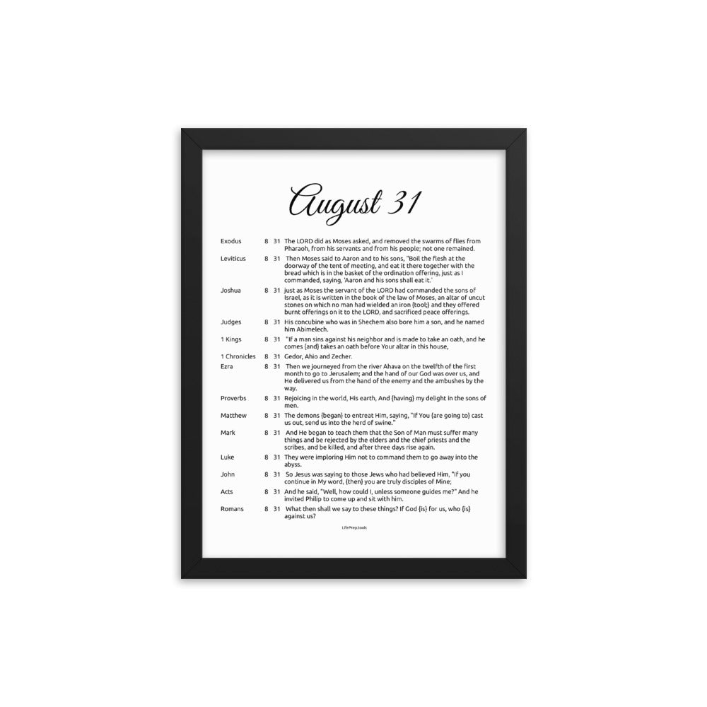 August 31 - All Bible Books, Chapters and Verses for 8:31