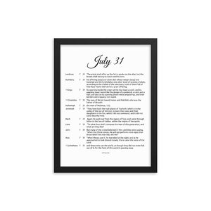 July 31 - All Bible Books, Chapters and Verses for 7:31