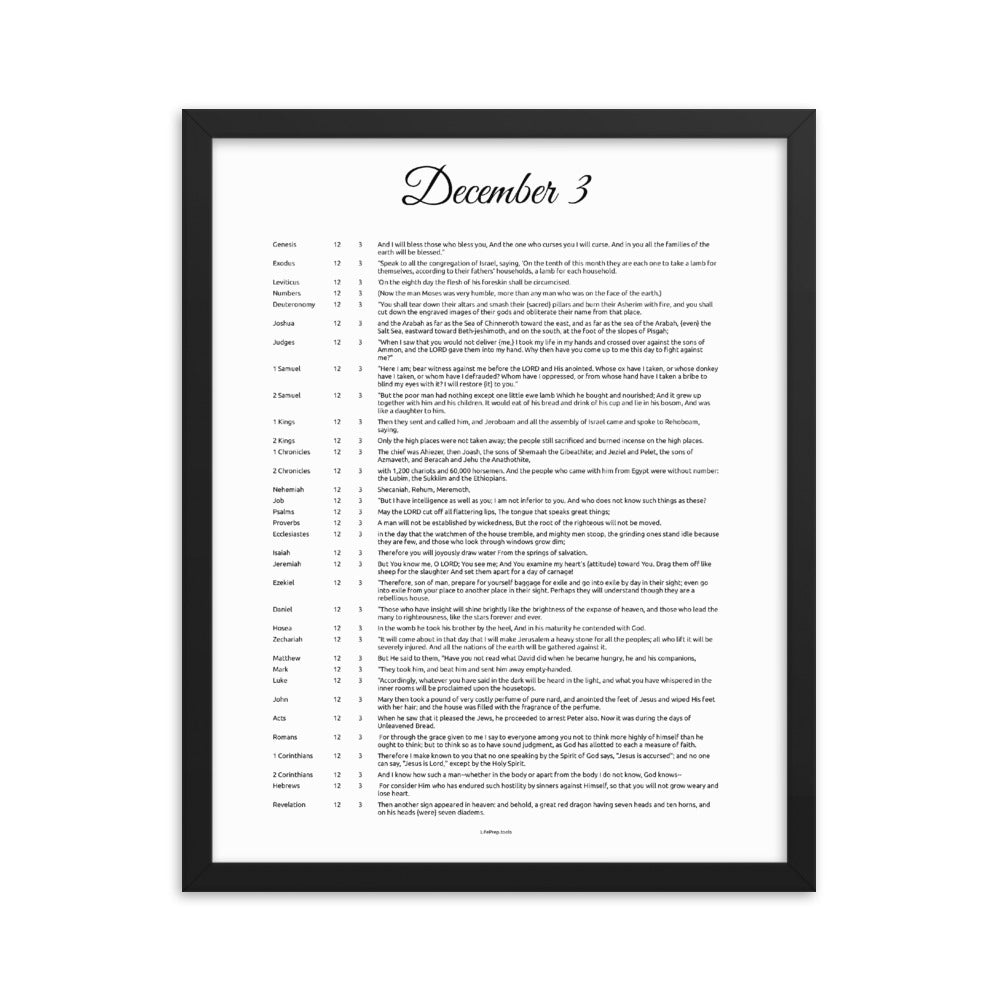 December 3 - All Bible Books, Chapters and Verses for 12:3
