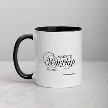 Load image into Gallery viewer, Made to Worship Mug with Color Inside
