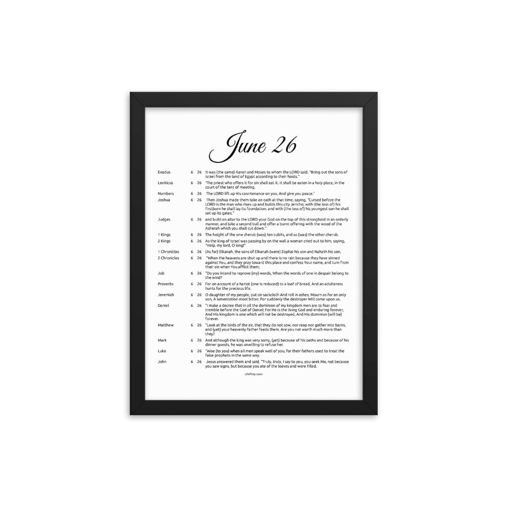 June 26 - All Bible Books, Chapters and Verses for 6:26