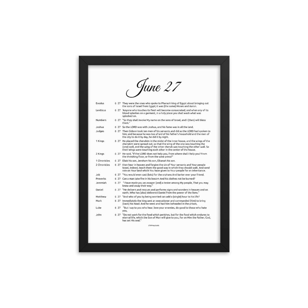 June 27 - All Bible Books, Chapters and Verses for 6:27