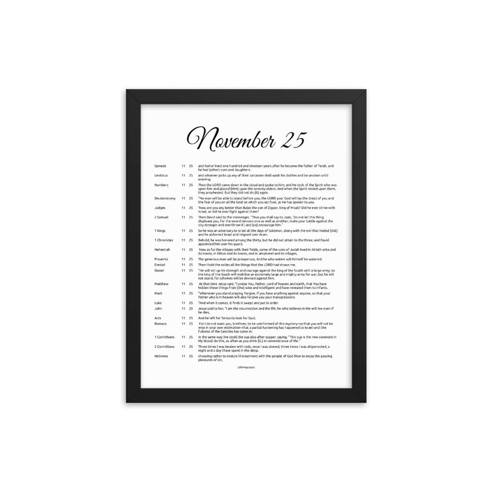 November 25 - All Bible Books, Chapters and Verses for 11:25