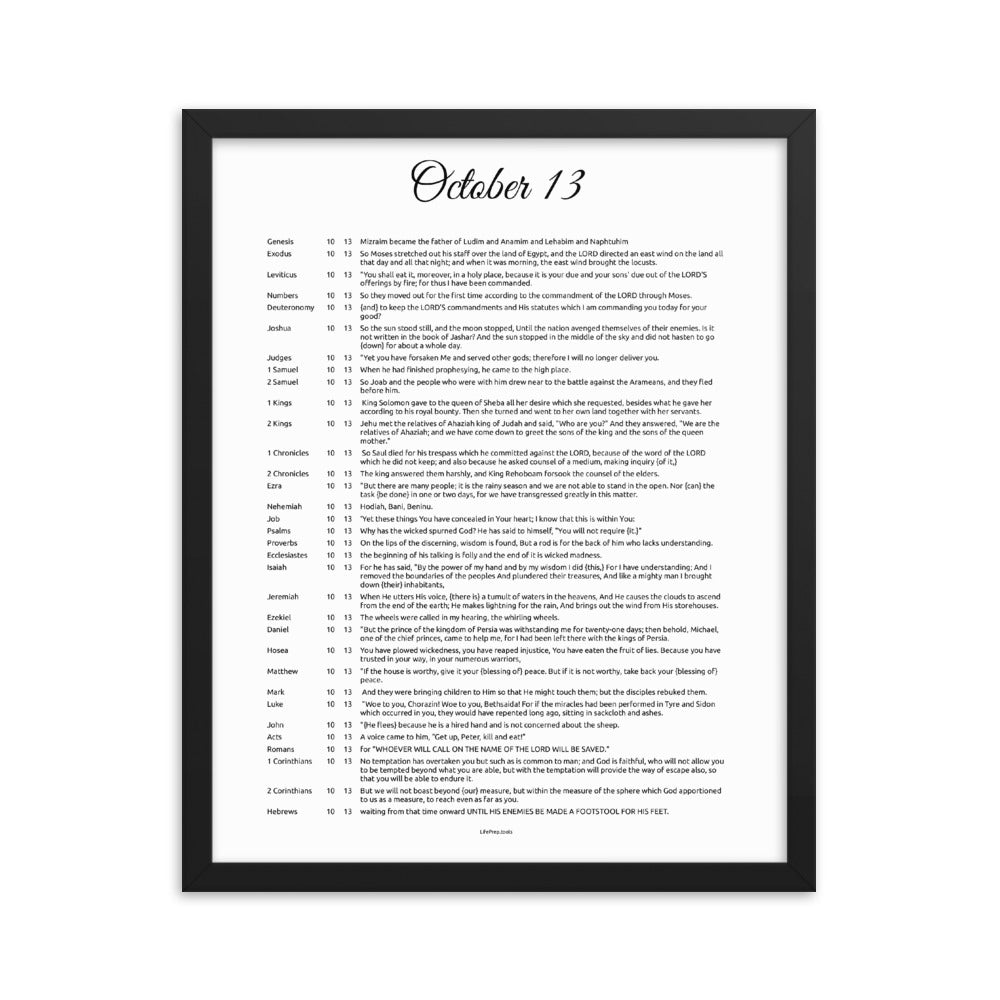 October 13 - All Bible Books, Chapters and Verses for 10:13