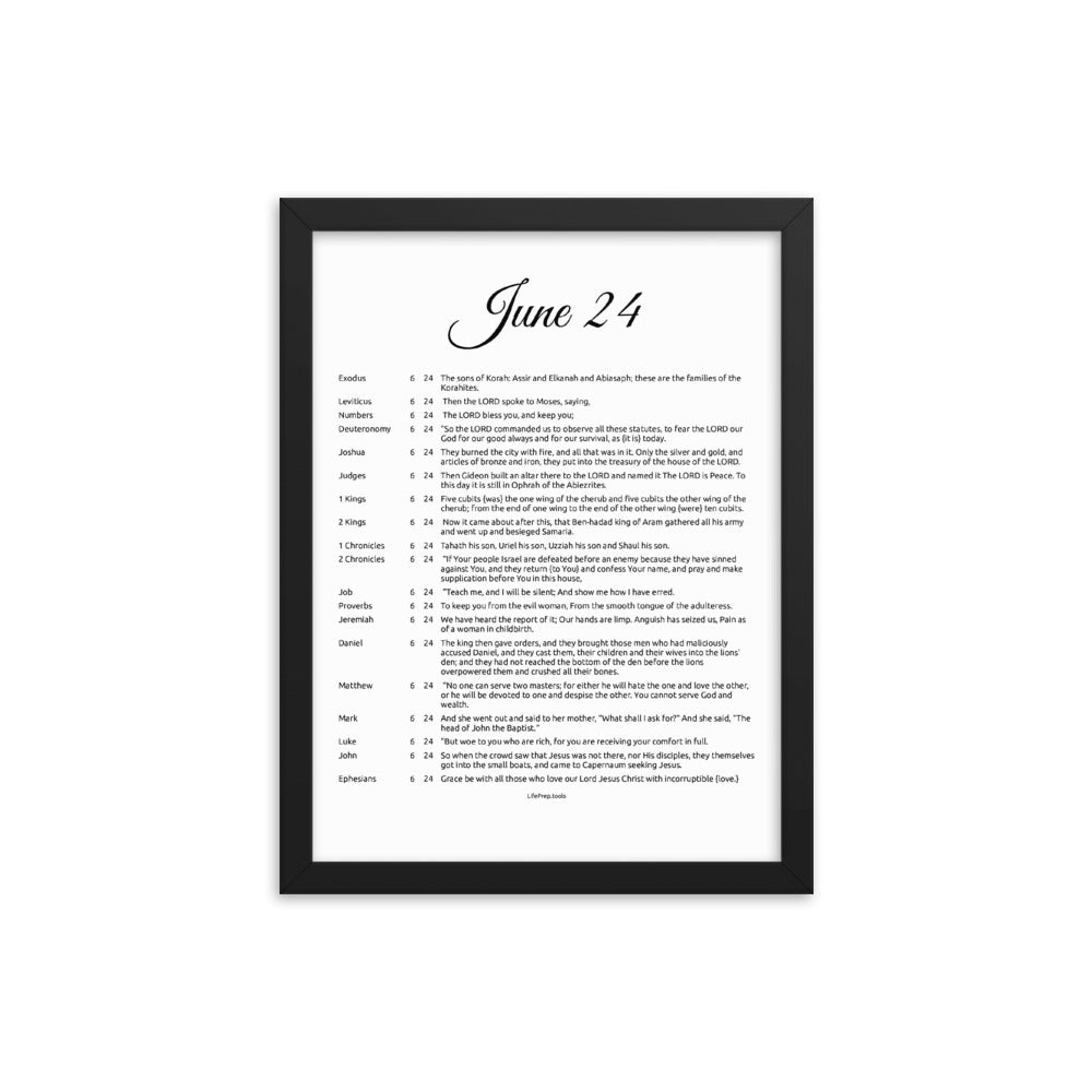 June 24 - All Bible Books, Chapters and Verses for 6:24