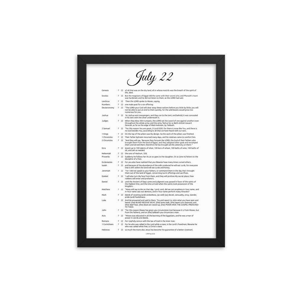 July 22 - All Bible Books, Chapters and Verses for 7:22