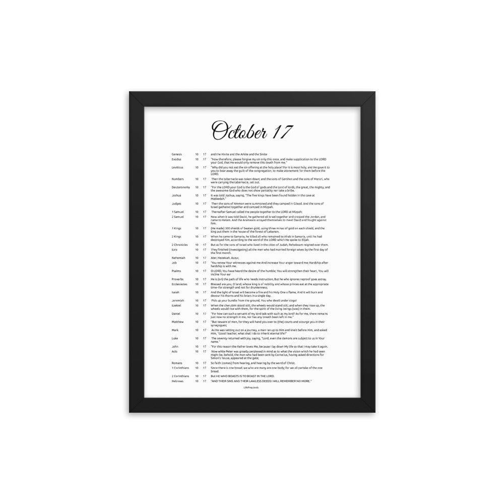 October 17 - All Bible Books, Chapters and Verses for 10:17