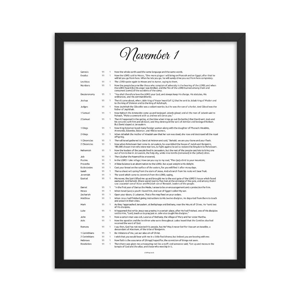 November 1 - All Bible Books, Chapters and Verses for 11:1