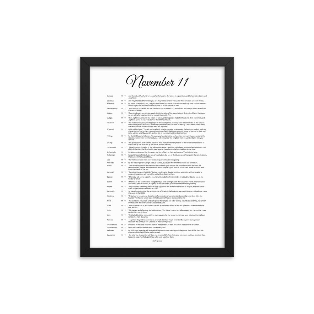 November 11 - All Bible Books, Chapters and Verses for 11:11