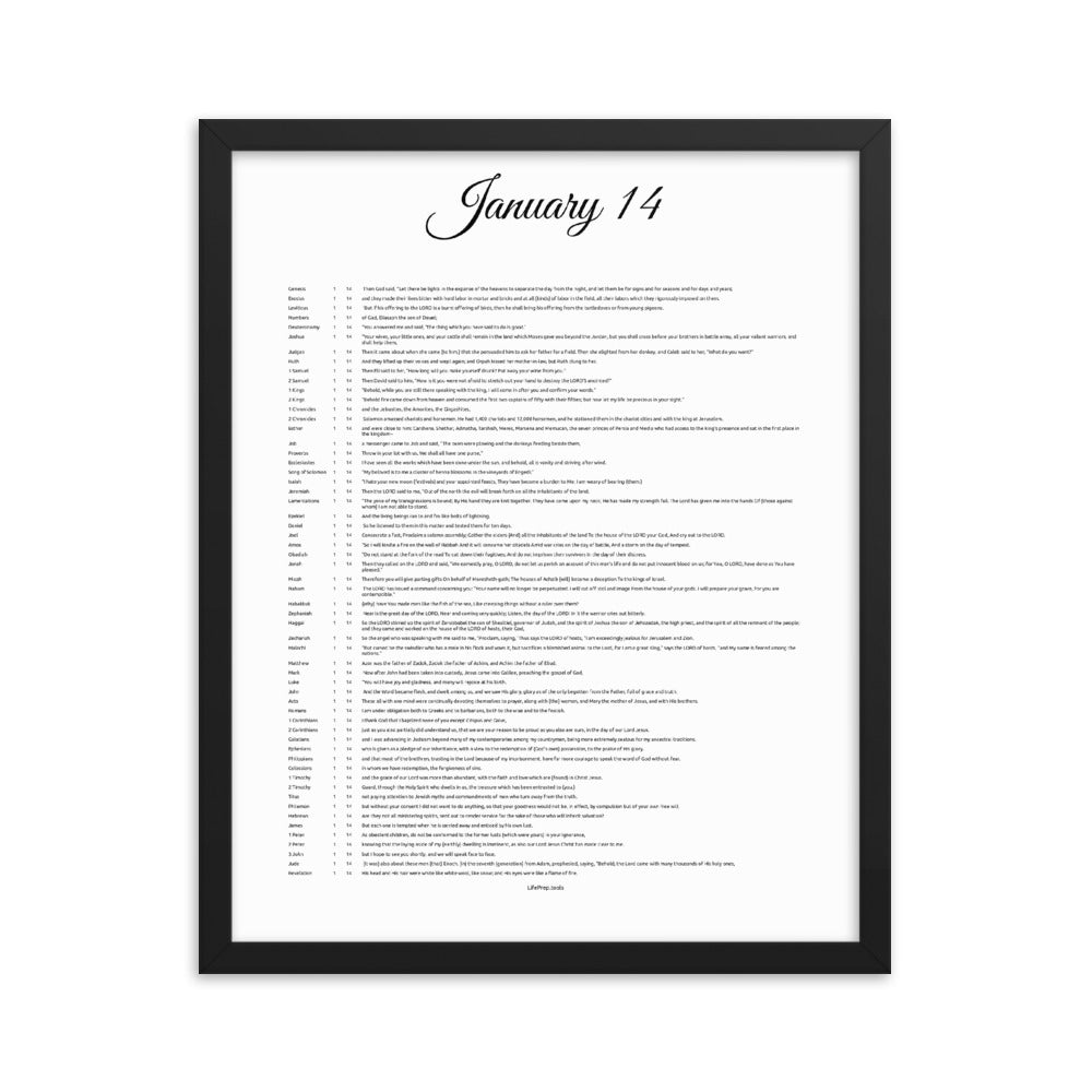 January 14 - All Bible Books, Chapters and Verses for 1:14