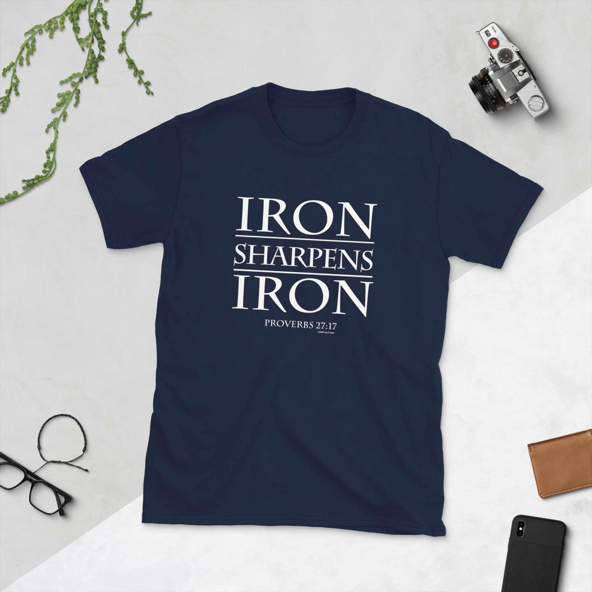 Proverbs 27:17 Iron Sharpens Iron Short-Sleeve Gildan Unisex T-Shirt