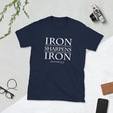 Load image into Gallery viewer, Proverbs 27:17 Iron Sharpens Iron - Short-Sleeve Gildan Unisex T-Shirt
